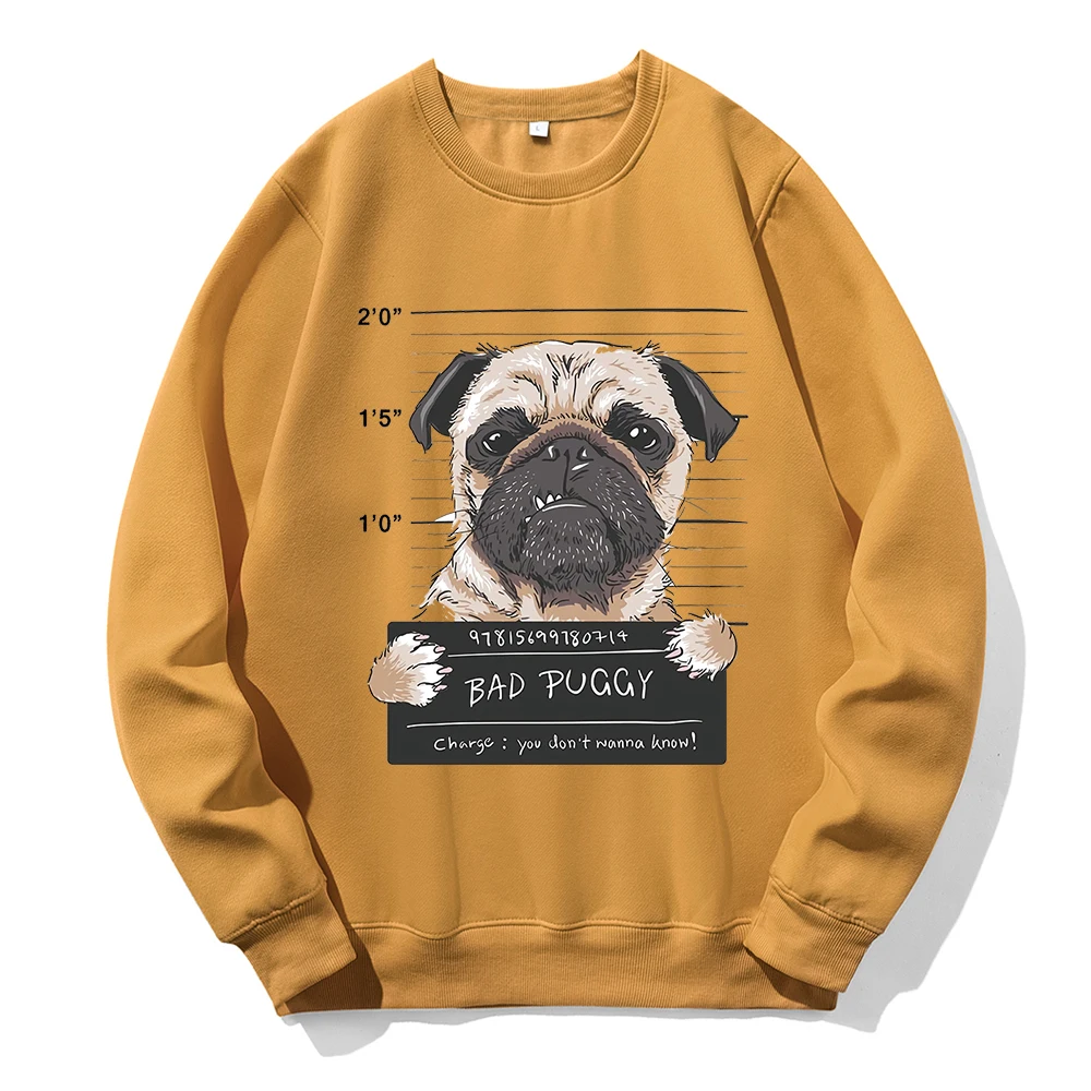 

Bad Puggy Printing Sweatshirts Men Fashion Fleece Outdoors Street Hooded Autumn Crewneck Hoodie Casual Oversize Clothes Male