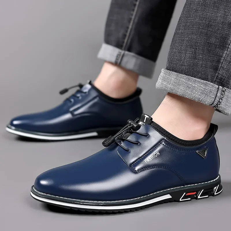 Men Casual Shoes Fashion Business Men Shoes Comfort Slip on Male Loafers Platform Leather Work Shoes Big Size 50 Chaussure Homme