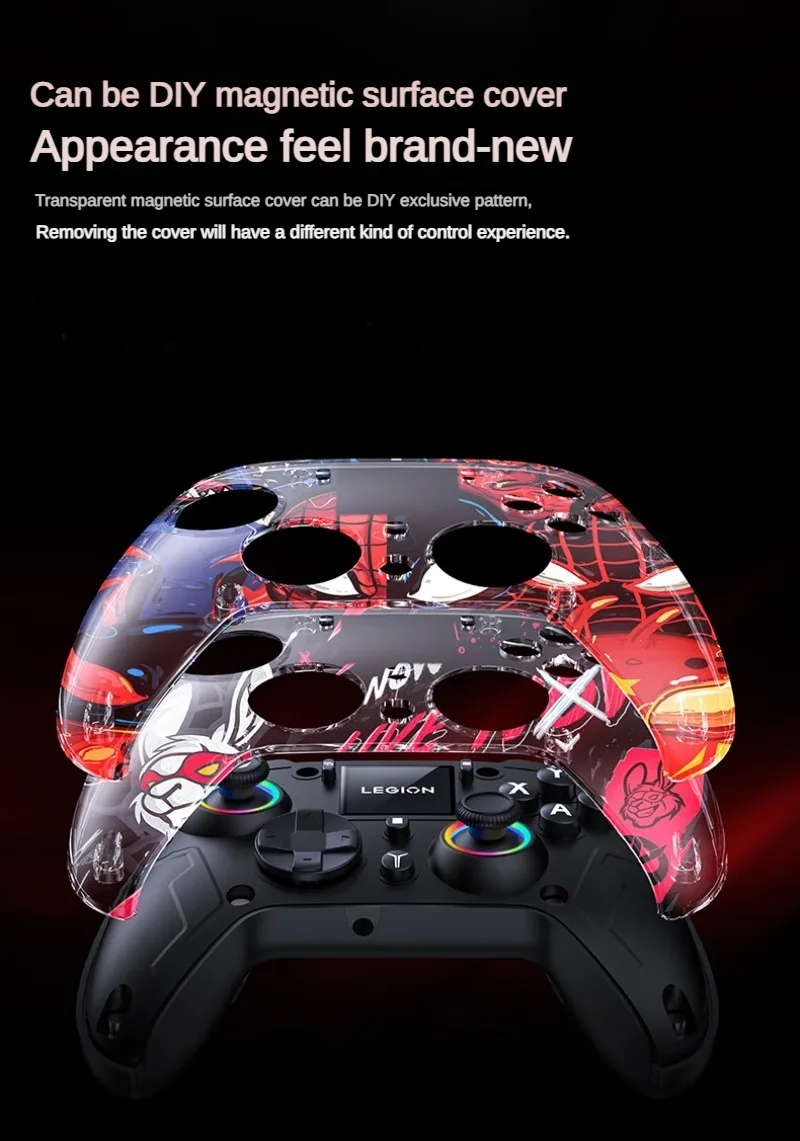 Original Lenovo LEGION Y7 gaming controller with three-mode connection compatible with PC mobile phone and tablet Black/Green