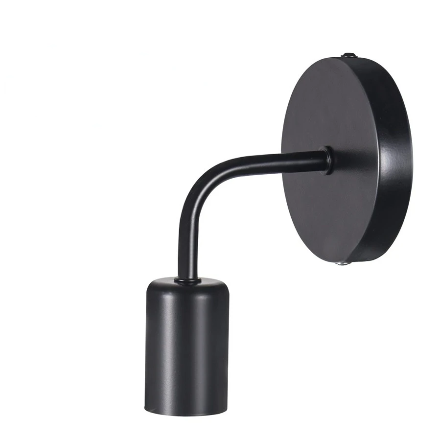 E27 Nordic Modern Wall Lamp Iron Black Indoor Lighting Bedside Bathroom Bedroom Lamp Sconce Wall Light Fixture Decor Industrial