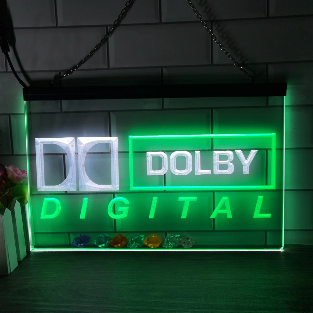 Dolby Digital  LED Neon Sign Home Decor New Year Wall Wedding Bedroom 2 Color Display