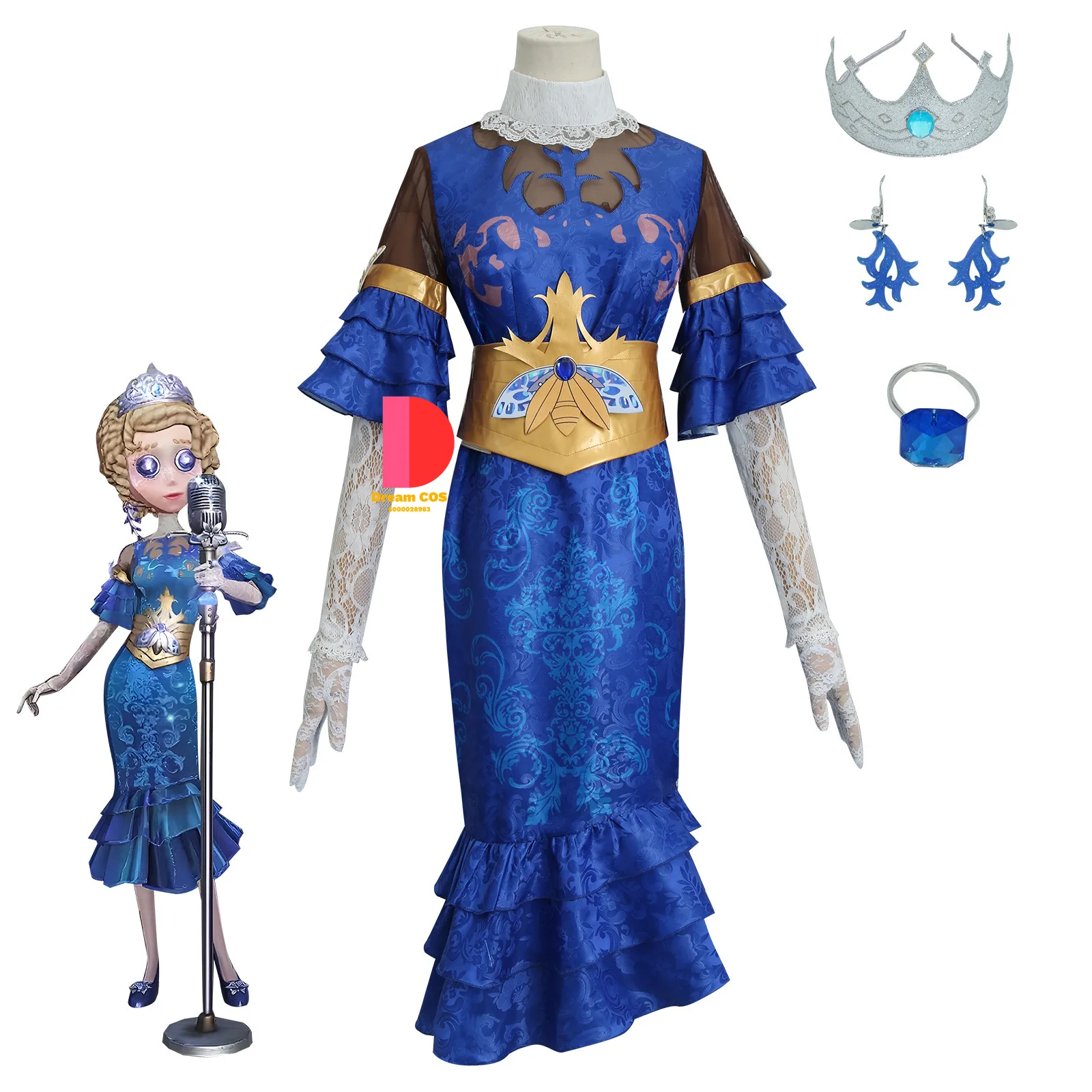 

IdentityV Emily Dyer Doctor Firefly Blue Evening Dress New Arrival Cosplay Costume for Women Hot Sale Party Suit High Quality