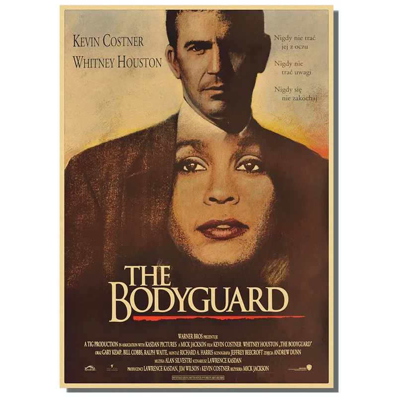 كيفن كوستنر ساعي البريد فيلم الحرس الشخصي مجال بريمز المشارك اللوحة كرافت ورقة ملصق غرفة نوم كبيرة ديكور المنزل #6