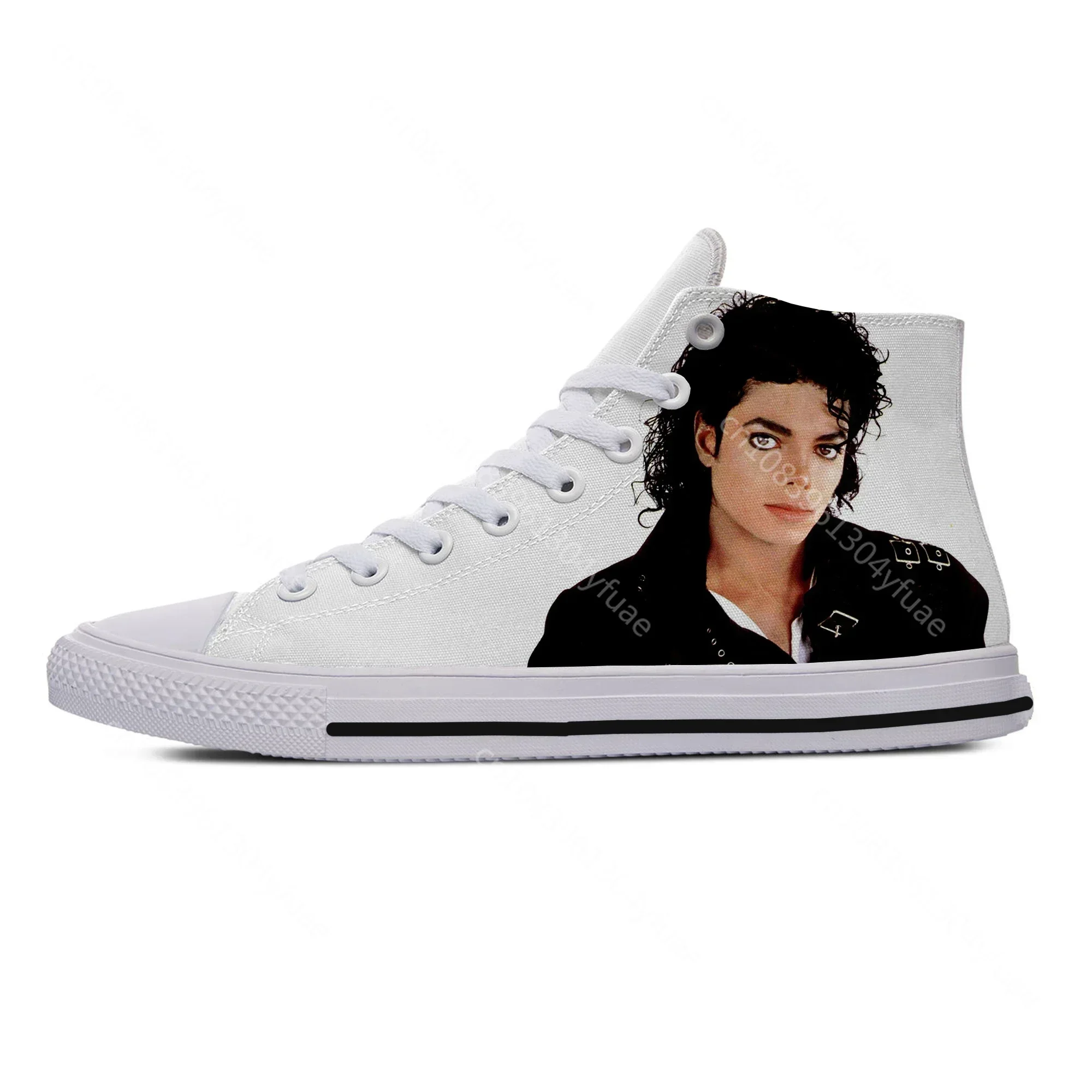 Hot Men Women Hip Hop Fashion Shoes Summer Mens King of Pop Michael Jackson Lightweight High Help Canvas Shoes Board Shoes