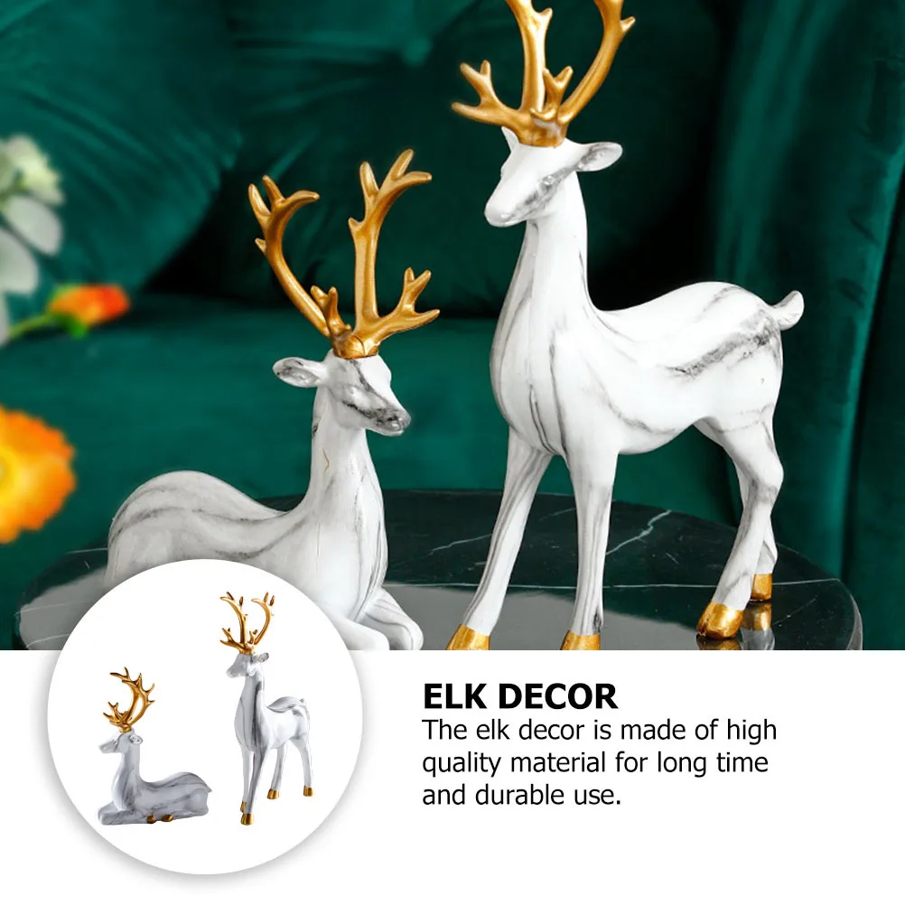 

Desk Decor Christmas Deer Figurine Ornament Table Decoration Elk Desktop Tabletop Home