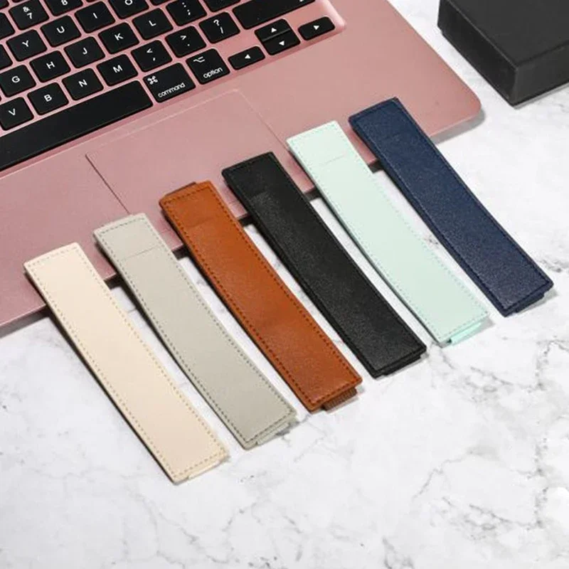 Elastic Band Pen Holder PU Leather Adjustable Pencil Case Portable Notebook Pen Sleeve Storage Pouch School Office Supplies