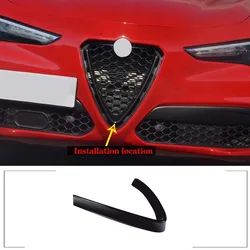 Für Alfa Romeo Stelvio 2017 2018 2019 2020 ABS Matt Schwarz Kunststoff Front Grill Dekoration Rahmen Auto Zubehör