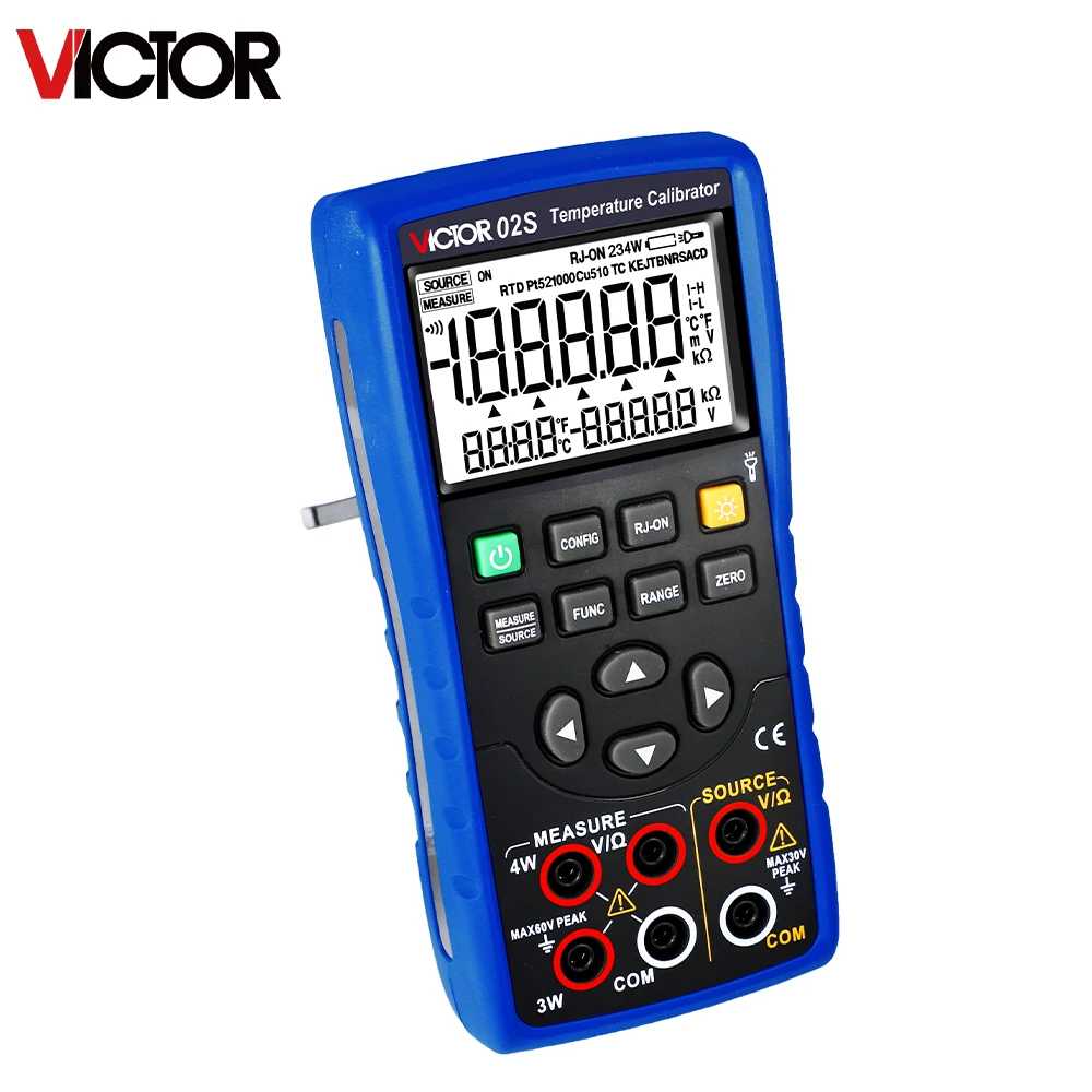 VICTOR 02S High Precision Thermocouple Calibrator Digital Display Calibration Multi-function Calibrator