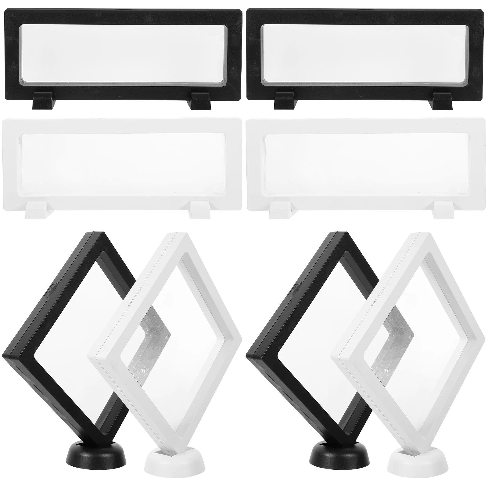 

8pcs Jewelry Display Stand Transparent Floating Ring Case ABS Desktop Organizer Creative Structure