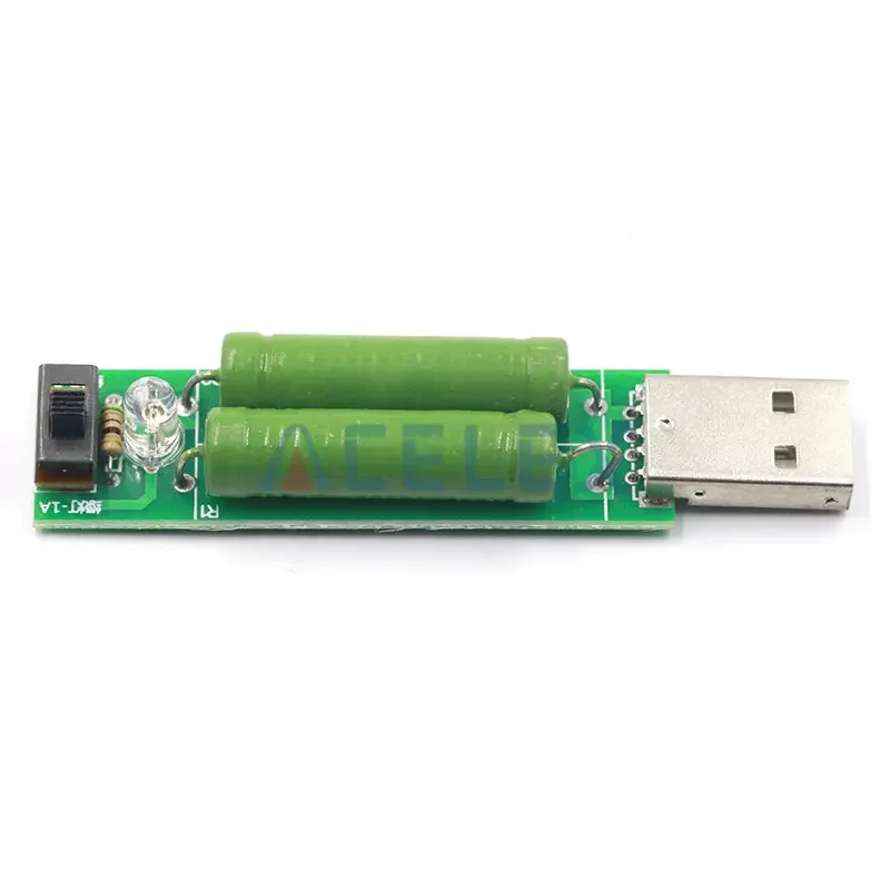 USB mini discharge load resistor 2A/1A With switch 1A Green led, 2A Red led