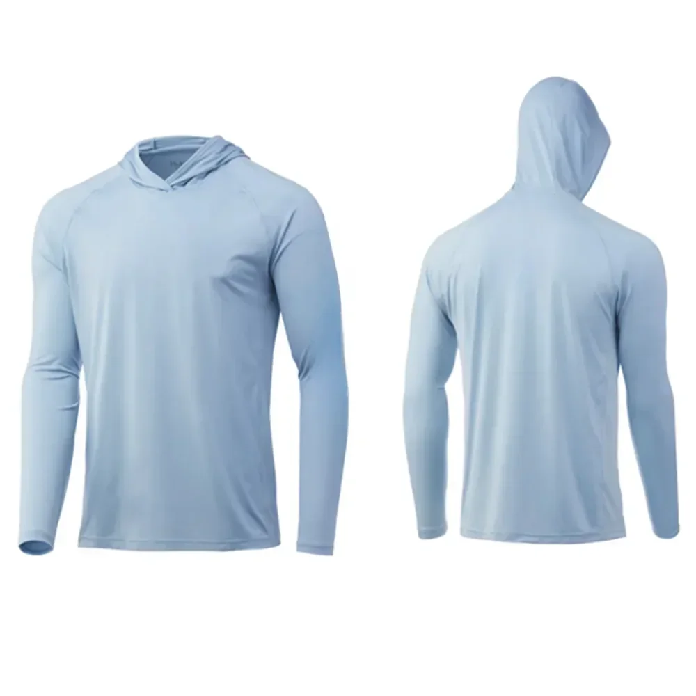 

Summer Fishing Clothes Mens Long Sleeve Hoodie Jersey Camisa De Pesca Light Color Fishing Shirts Uv Protection Quick Dry Top