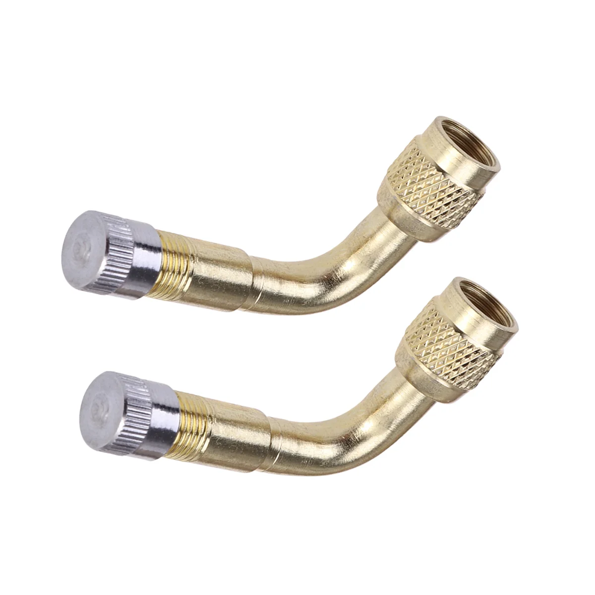 2 Pcs Car Motorcycle Valve Extension Adapter Wheelbarrow Wheels Brass Air 90 Degree Stem