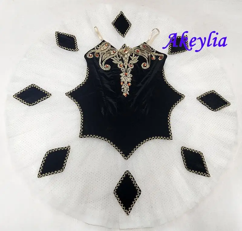 

Black white Professional Classical Ballet Tutu dark blue Ballet Tutus girls Harlequin Columbine pancake Costumes dress for women