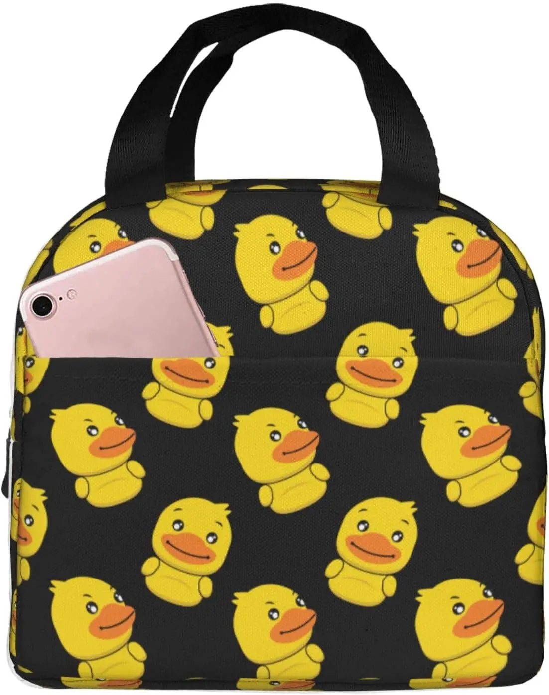 

Cute Ducky Lunch Bag Compact Tote Bag Rubber Ducks Reusable Lunch Box Container For Women Men School Office Work