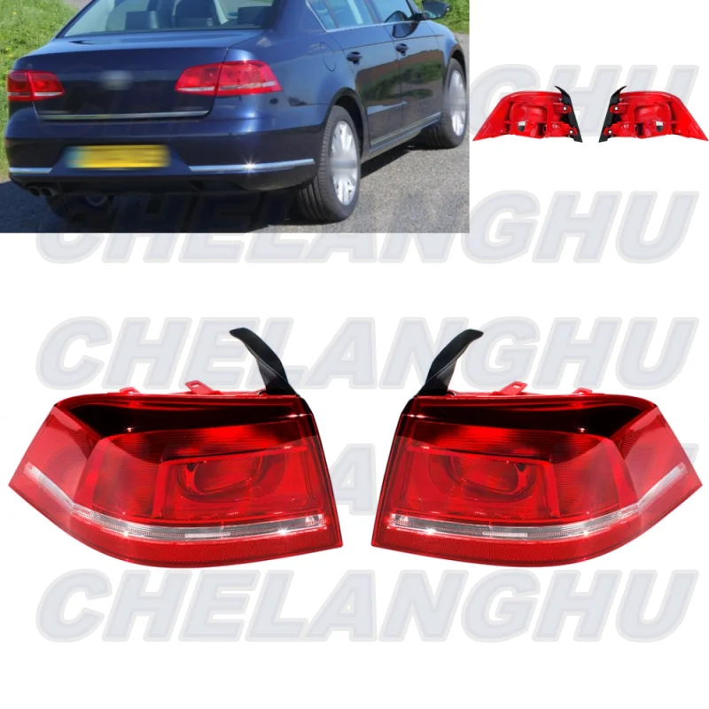 For VW Passat 2011 2012 2013 2014 2015 European version 1 Pair Outer Side Tail Light Rear Lamp Brake Light Without Bulbs