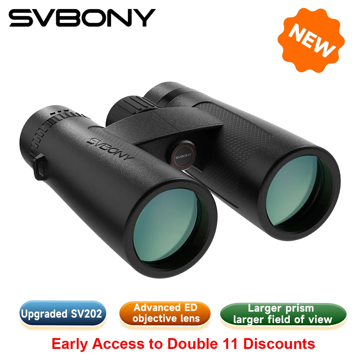 Svbony SV202 Wide-angle ED Binoculars 8x32/8x42/10x42 Bak4 Prism IPX7 Waterproof Fogproof product photo
