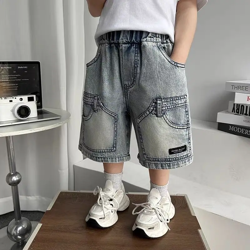 

2026 New Boys' Summer Lightweight Korean Style Jeans Shorts Stylish Toddler Boys' Casual Summer Outfit​