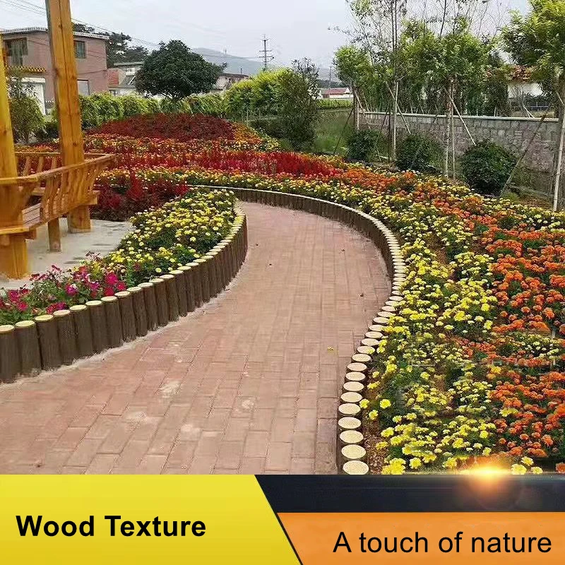 Precast Garden Decorative Concrete Landscape Edging Plastic Mold, Fencing Mould, Tree Bark Texture, Plastic Concrete Paver