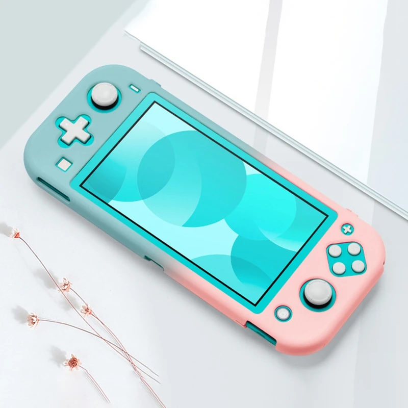 Para nintendo switch lite capa protetora escudo colorido bonito duro capa traseira pele acessórios do console de jogo roxo-azul hgc