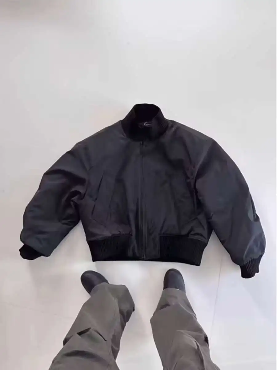 

Cleanfit Men's Baseball Jaet Winter Thiened ort Loose Cotton Coat Waterproof Flight Sle Youth Faion Ox Cloth