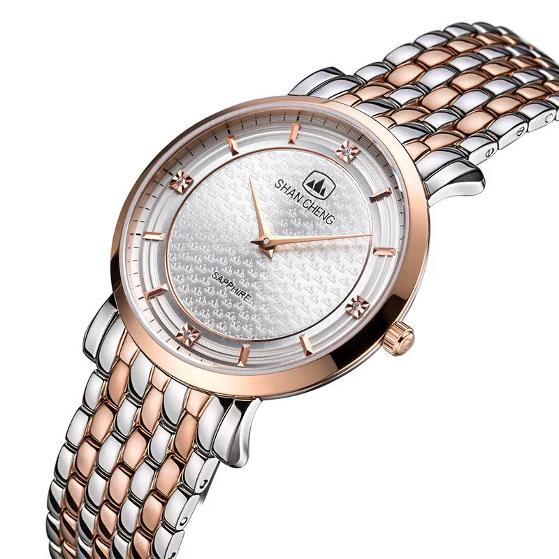 

38mm Diamond-studded Fashion Ladies Watch Miyota GL26 Quartz Movement Stainless Steel Strap Versatile Rose Gold Women Wristwatch