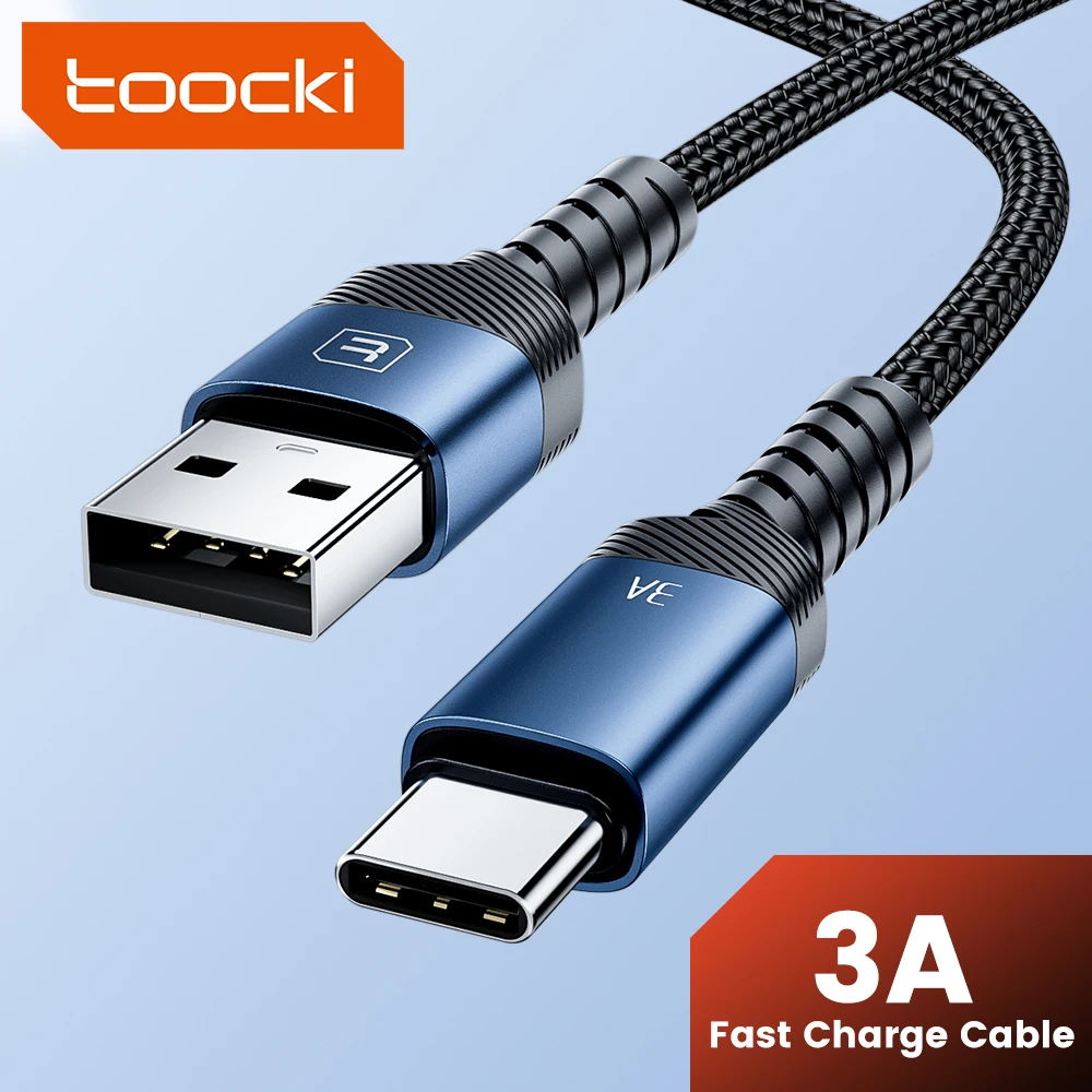 Toocki 3A USB Type C Cable Fast Charging for iPhone 17 16 15 Samsung Xiaomi Huawei Honor USB A to Type C Charger Cord Data Wire