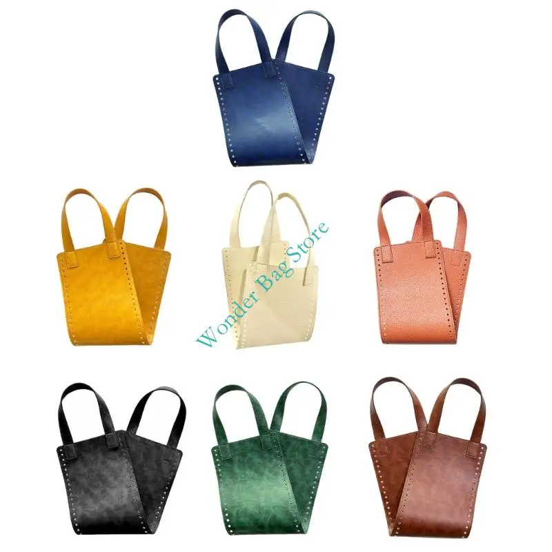 

H3CB PU Leather Bag Bottoms Handles Crochet Craft Supplies For Top Handle Bags Handbag Making Projects Handicraft Gift
