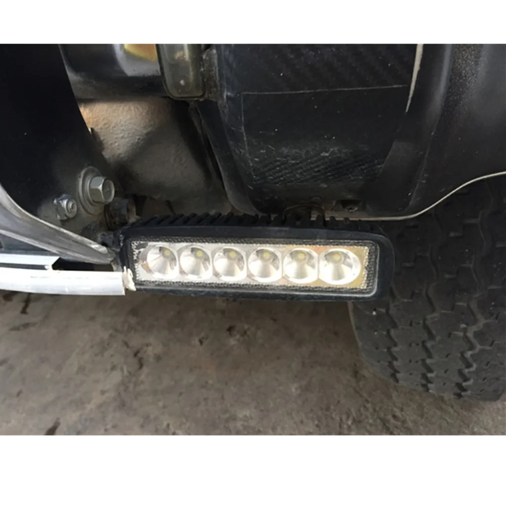 دائم سيارة LED ضوء العمل ضوء بار بقعة الفيضانات Worklight 12 فولت 18 واط مصباح ليد بار لشاحنة جرار الطرق الوعرة مركبة #6