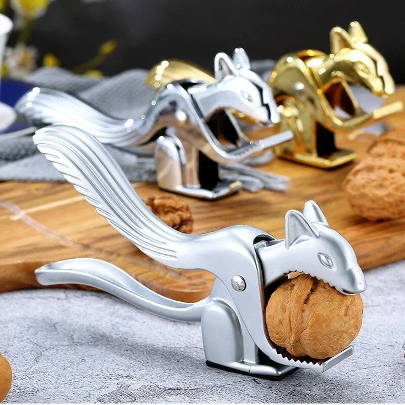 

Household Tool Walnut Biscuit Clip Squirrel shaped Zinc Alloy Walnut Opener Multi purpose Walnut Clip Bright Silver