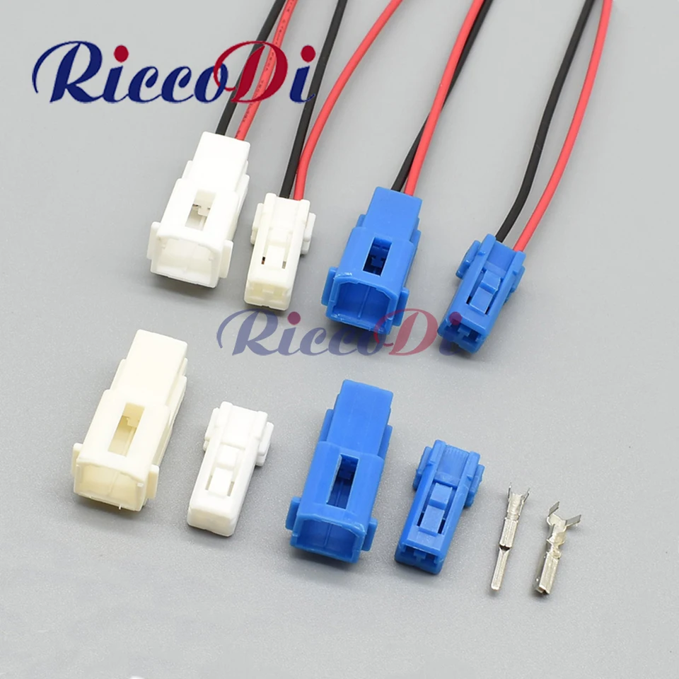 5 Set White Blue 2 Pin Audio Tweeter Plug Auto Automotive