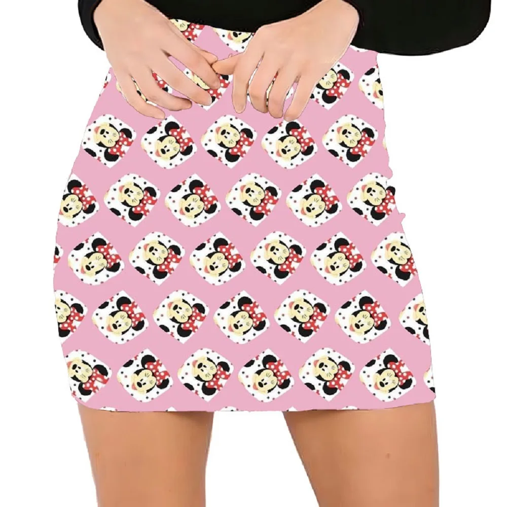 Mini Niet-Rekbare Minirok, Sexy Casual Nauwsluitende Rok Met Heup, 3d Cartoon Print Comfortabele Rok