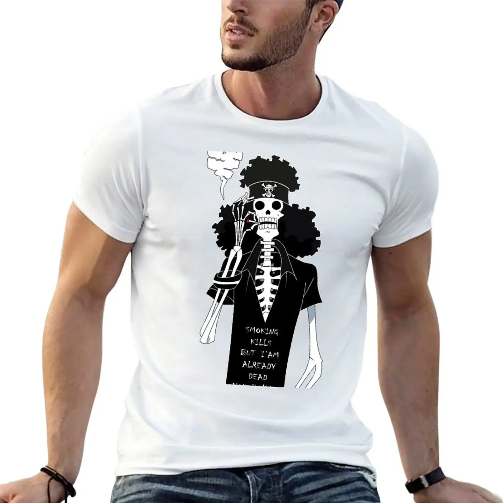 

Smoking Kills but I am Already Dead Yohohoho T-Shirt quick-drying vintage anime shirt quick drying mens designer t shirt