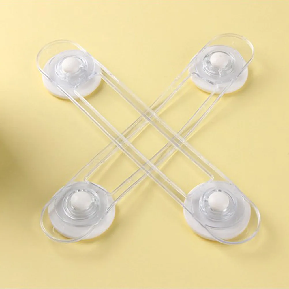 8Pcs Safety Locks Soft Flexible Belt Proof Cabinet Locks Adhesive Removable Finger Trap Prevention for Cupboard