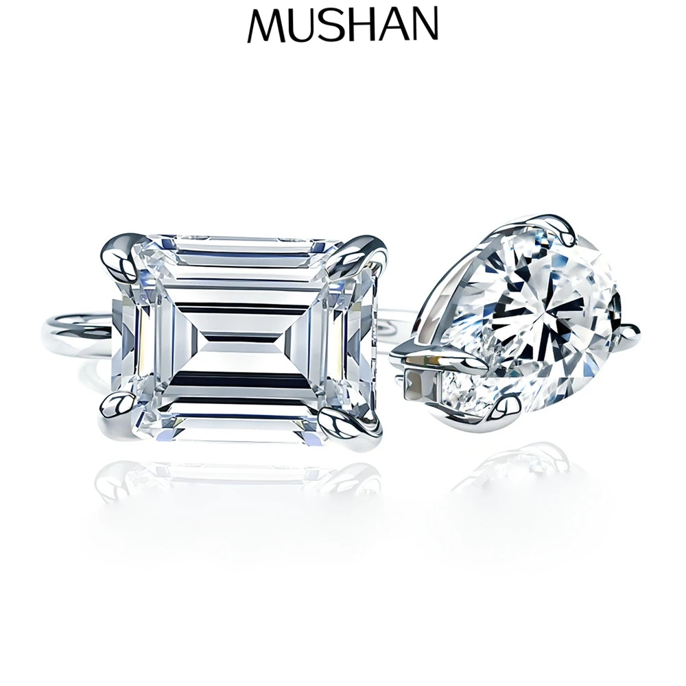 

MuShan Brand Jewelry 925 Sterling Silver Ring D Color Moissanite Delicate Ring for Bride 18K Gold Plated MST Patent Fine Rings
