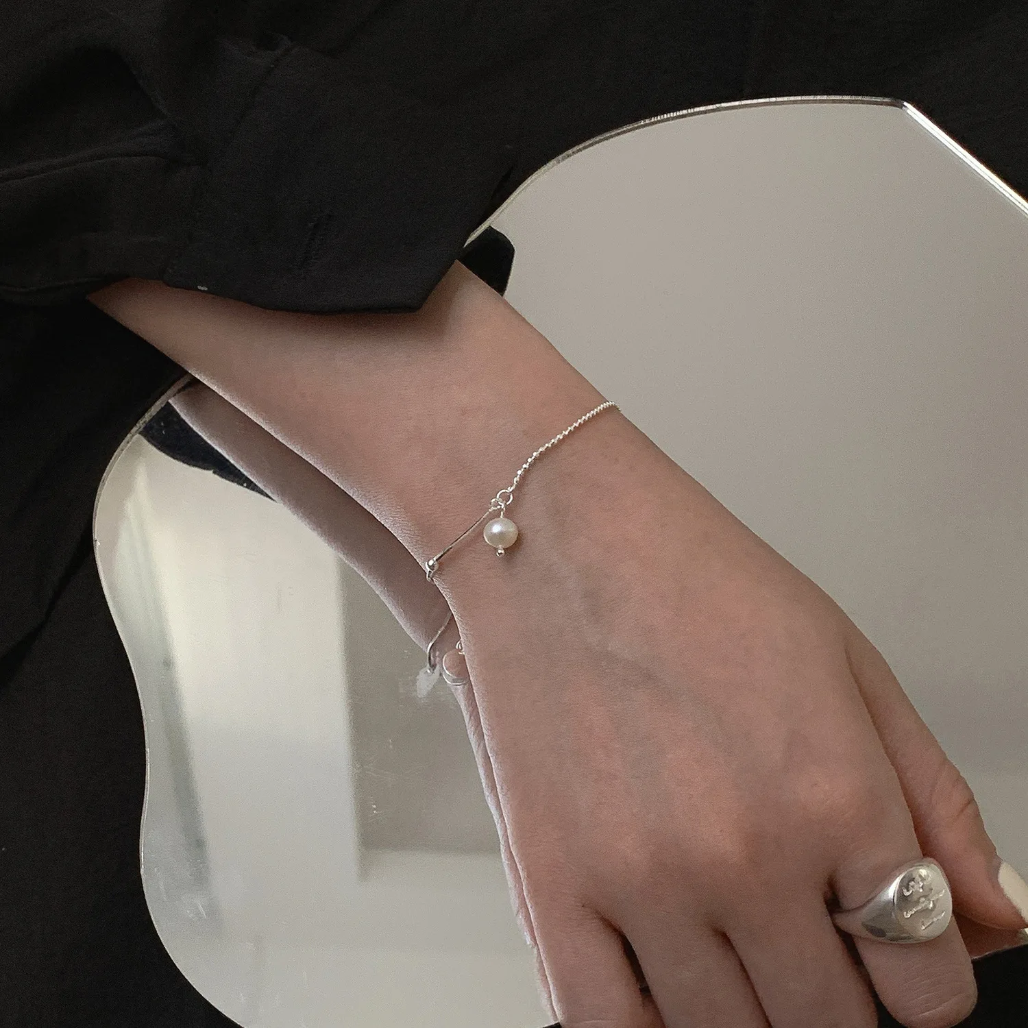 Pearl Bracelet For Women Couple 925 Sterling Silver Lucky Korean Snake Chain Hand Bracelets Charm Luxury Jewelry Argent 925