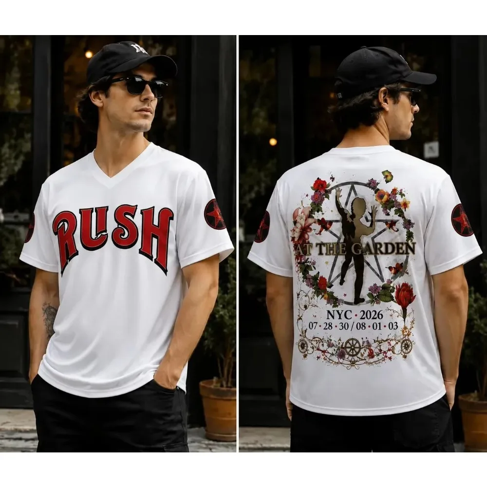 Rush Band Fifty Something Tour 2026 Sign Merch Jersey T-Shirt Quick Dry Party Outdoor Breathable Unisex Streetwear Tee