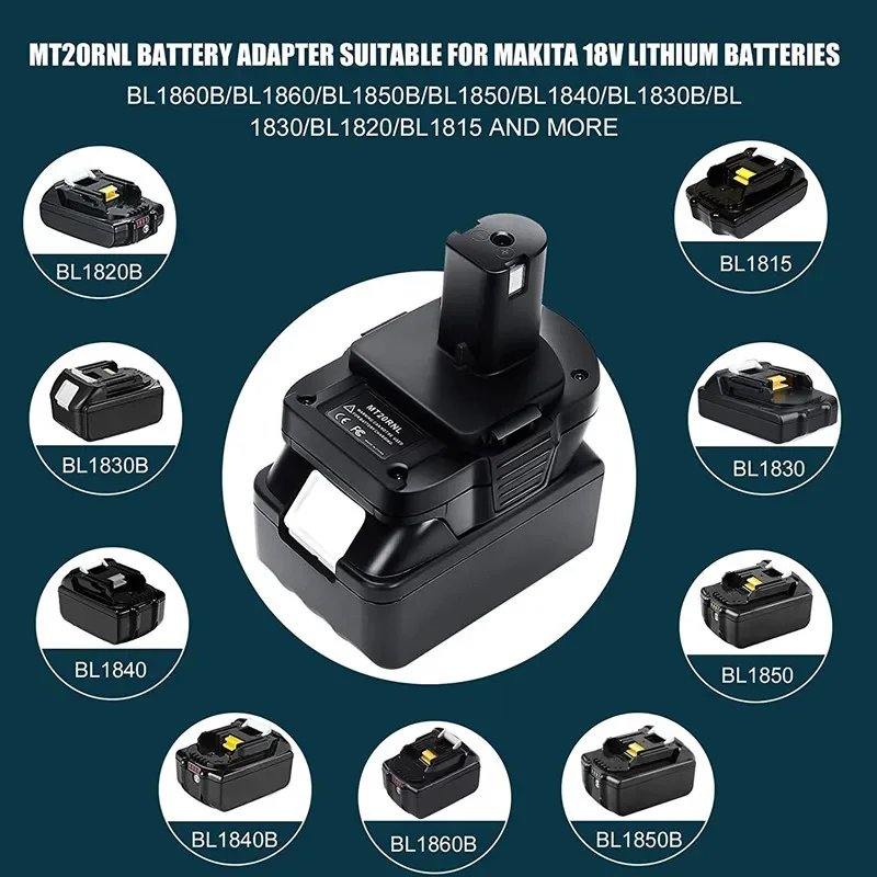Imagem -05 - Bateria Conversor Adaptador para Makita Li-ion Bateria Usado Converter para Roybi 18v Ferramenta Mt20rnl Ryobi