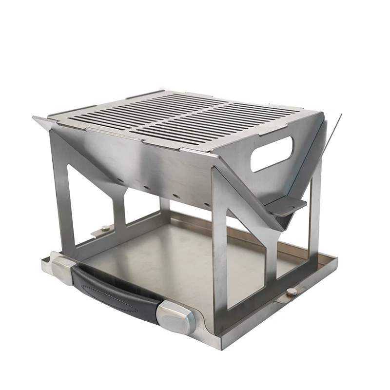 

Customized 304 stainless steel barbecue grill can be thickened and foldable portable camping outdoor large barbecue grill