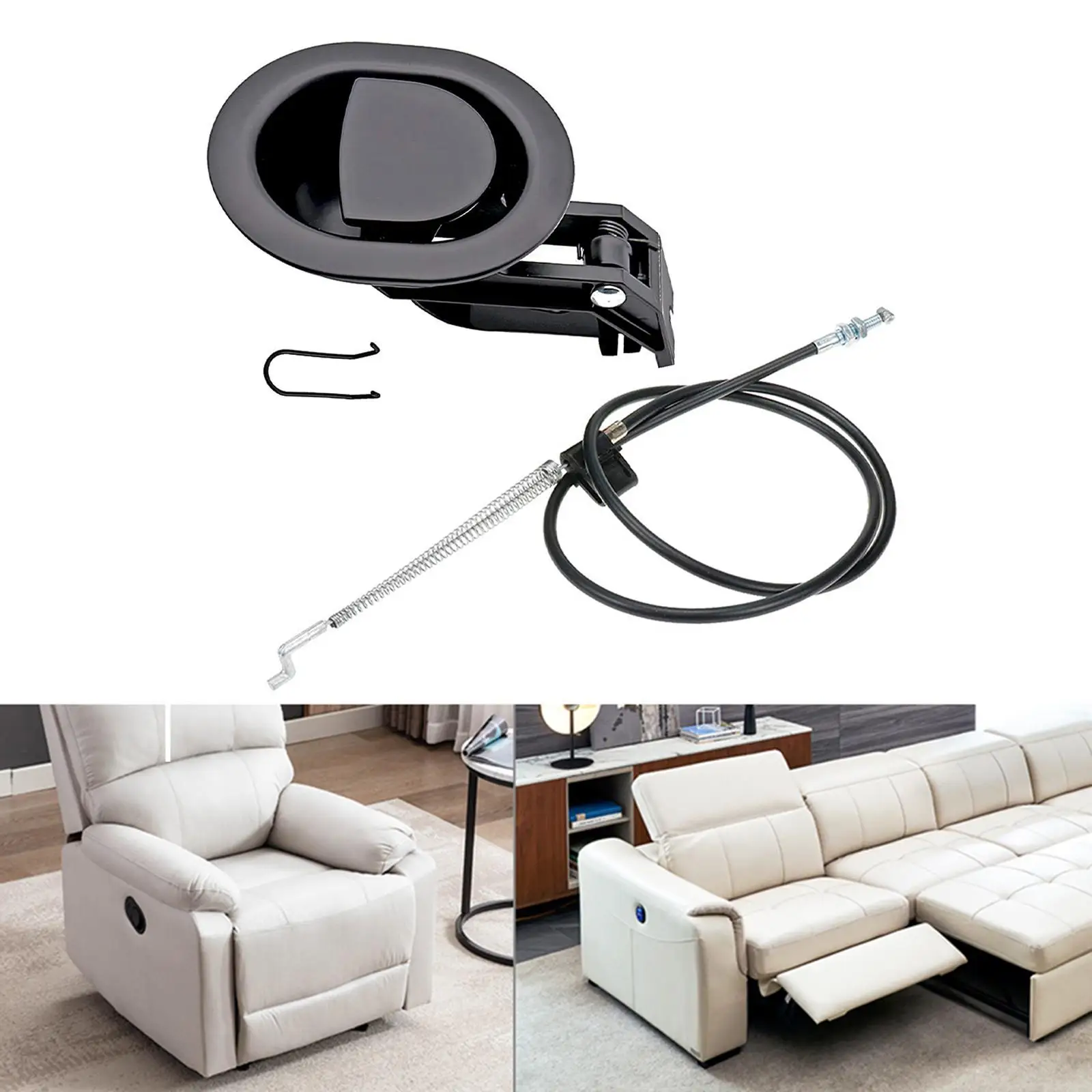 Recliner Replacement Parts with Pull Handle and Release Cable Recliner Mechanism Parts Compatible with Furniture