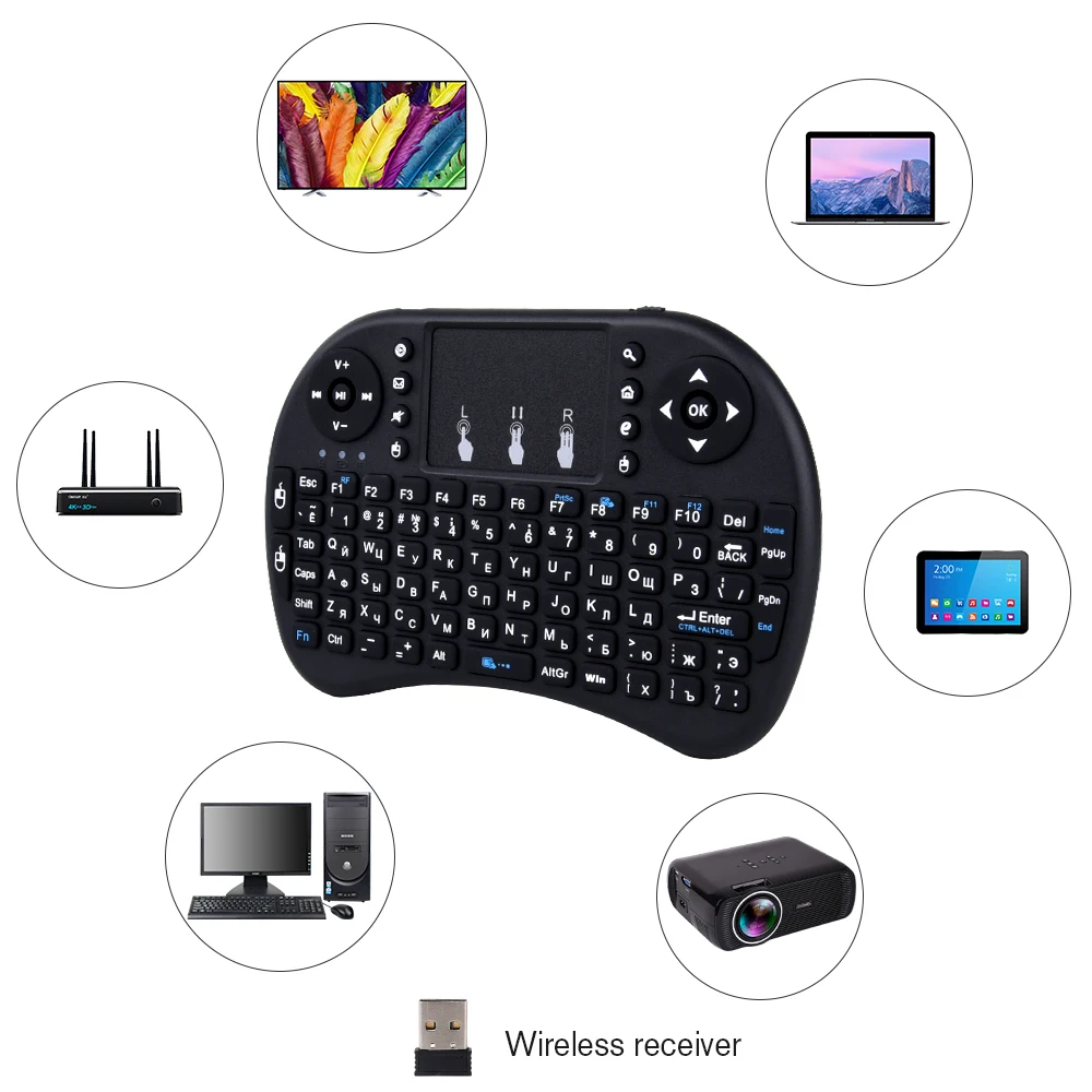 Touyinger, recién llegado, mini teclado i8, Air Mouse, panel táctil remoto multimedia, portátil para proyectores Android y Smart TV