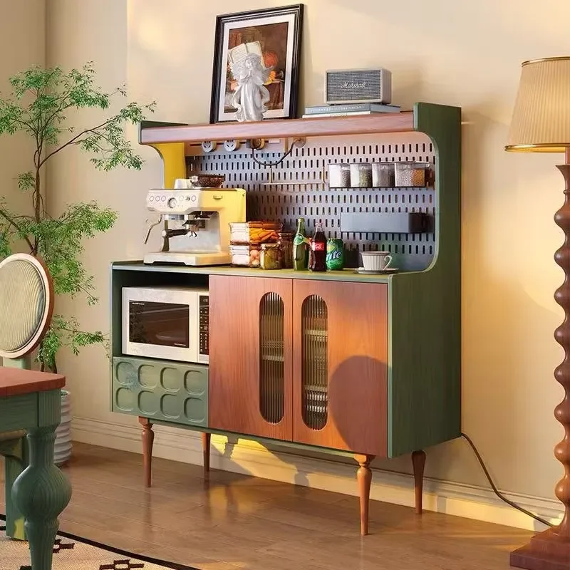Retro Solid Wood Dining Area Cabinet 143x123x42cm Simple Kitchen Locker for Living Room Storage Furniture Modern Home Decor