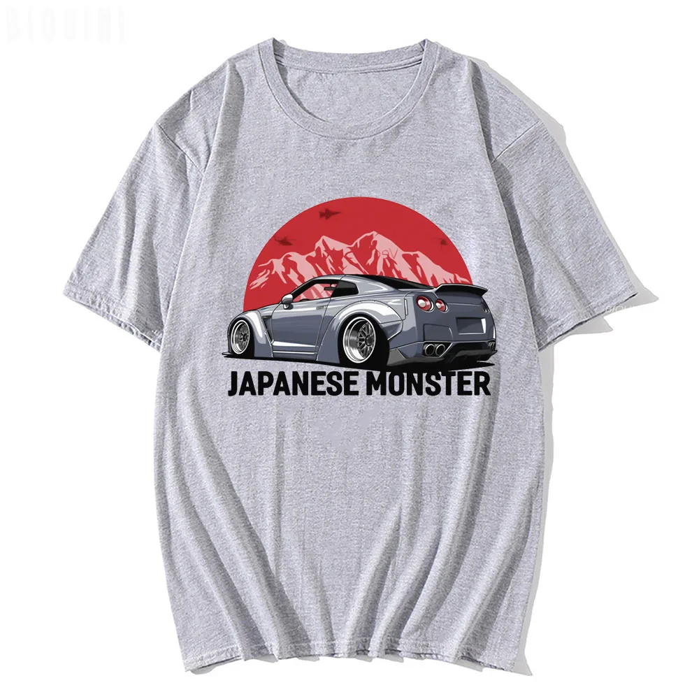 JDM T Shirt for Men Japanese Monster Retro 90s CRX100% Cotton Short Sleeve Summer Casual Harajuku Male Tees Oversized