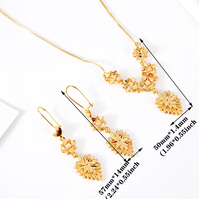 Love Gold Color African Yellow Color Set Ethiopian Eritrea Habesha Jewelry Sets Dubai Heart Women  Wedding Gifts African Jewelry