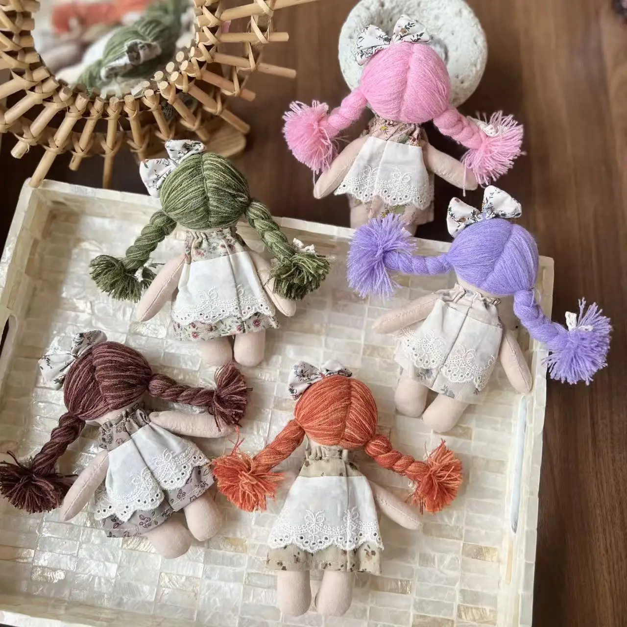 

DIY Fabric Brooch Cute Floral Dress Doll Braid Cotton Filled for Linen Clothes Korean Style Handmade Upgraded Accessory