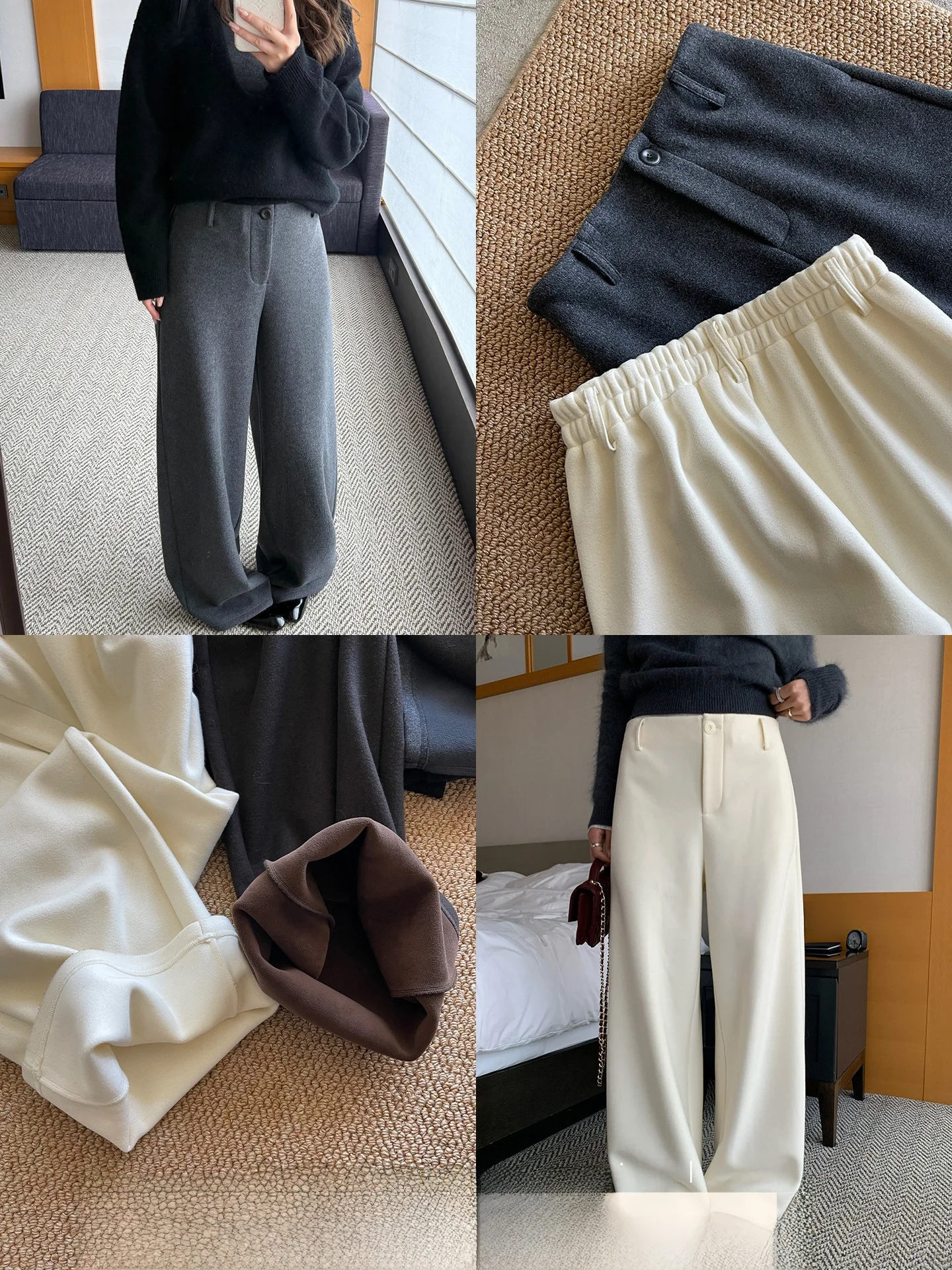 

Acetate Wool Banana Pants Women's Autumn Winter Warm Long Trousers Xzichic Silk Suit Pants Straight Leg Commuter Sle
