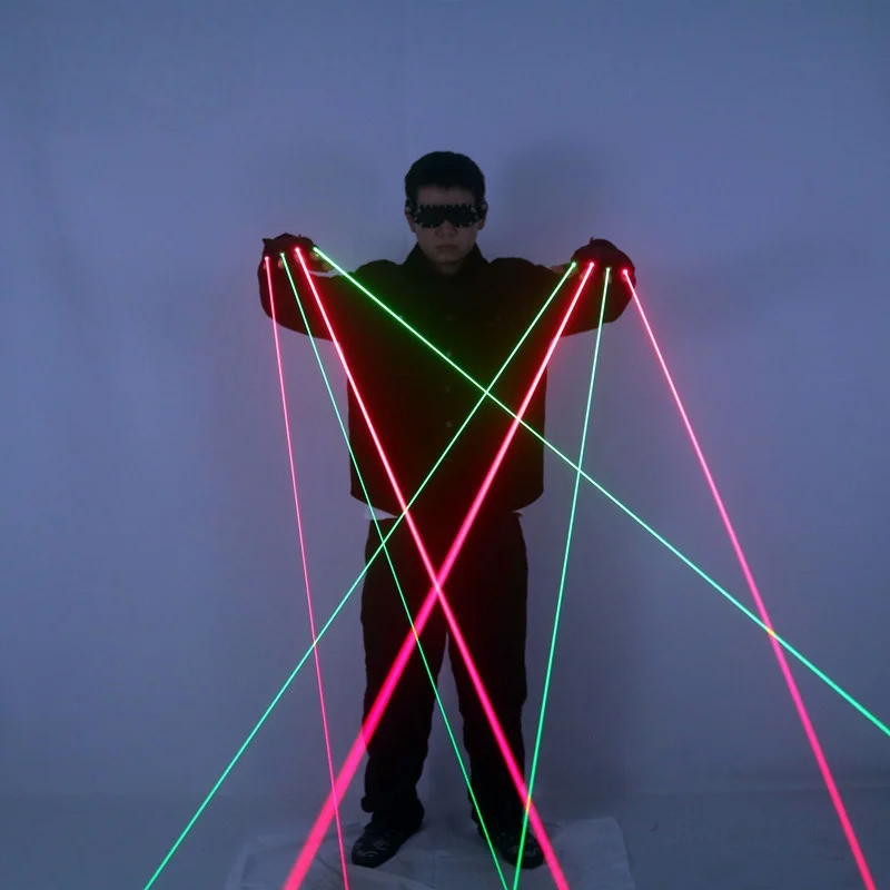 Red and Green Laser Gloves, Singer, DJ Night Dance Props, Christmas Party Light Show, Dancer Performance, High Quality, 2 in 1