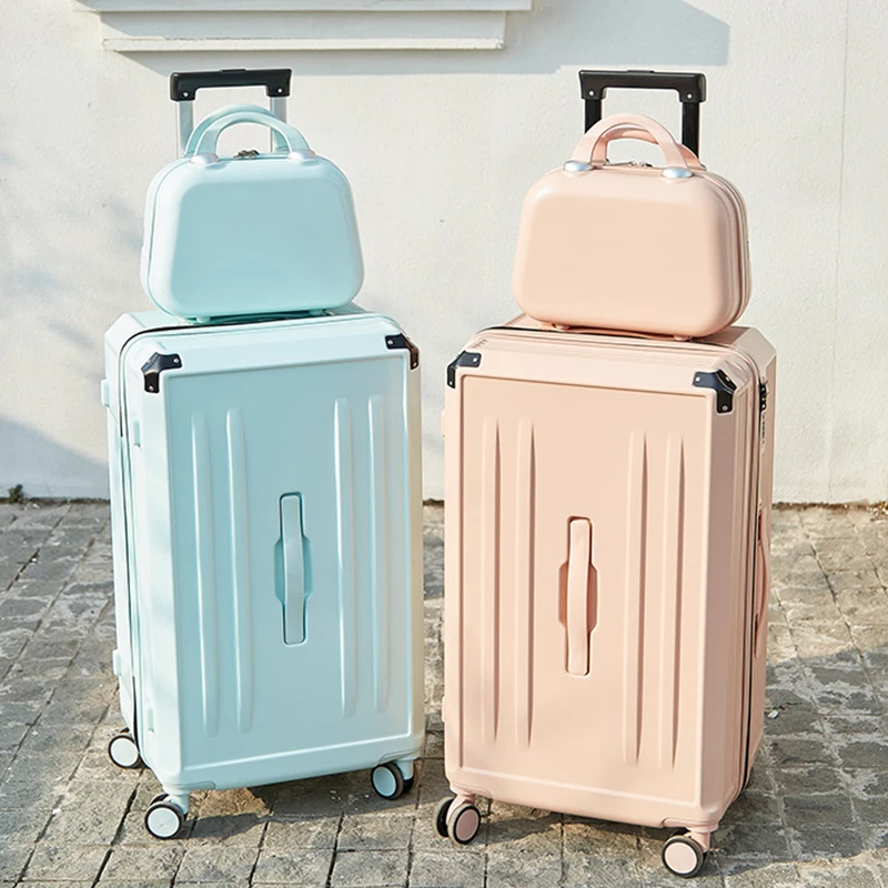 Equipaje grueso de gran capacidad, bolsa con ruedas, aleación de aluminio, esquina, Maleta de viaje, paquete de maletero, 26 pulgadas, nueva versión