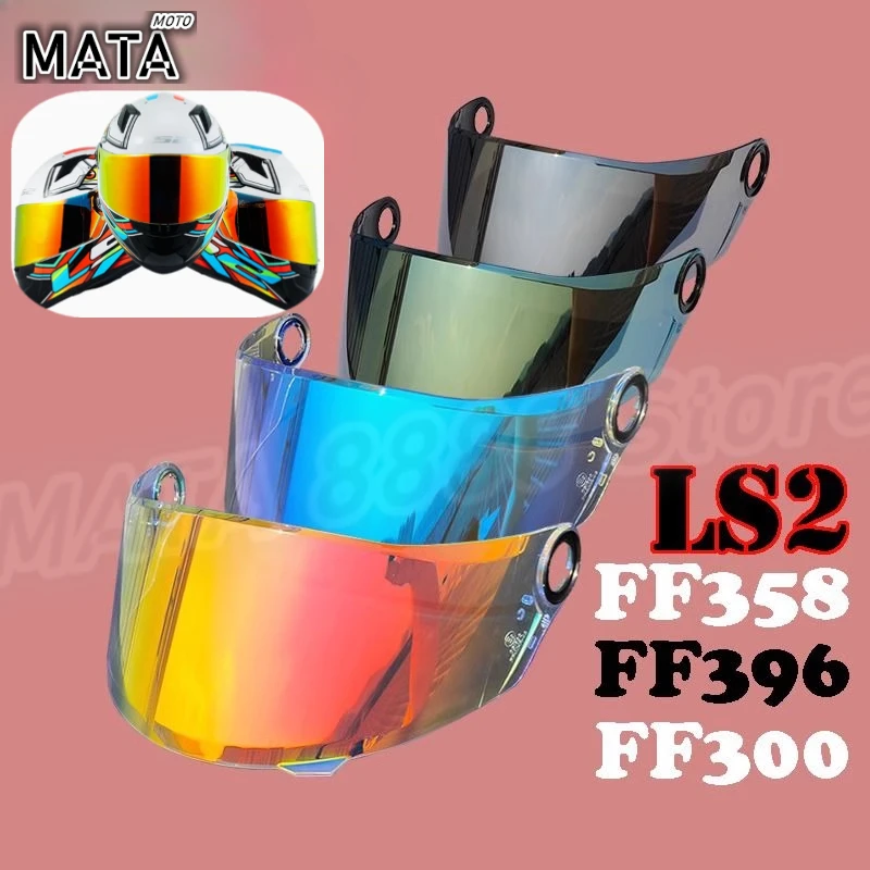 Visière de casque LS2 FF358/300/396, Protection solaire Mhr48, pare-vent universel coloré, Anti-buée, accessoires de remplacement