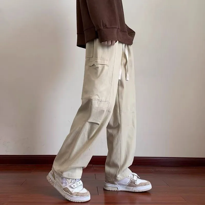 Nuovo marchio di moda autunnale coreano giovanile americano retrò pantaloni da lavoro larghi e belli pantaloni Casual versatili da uomo dritti