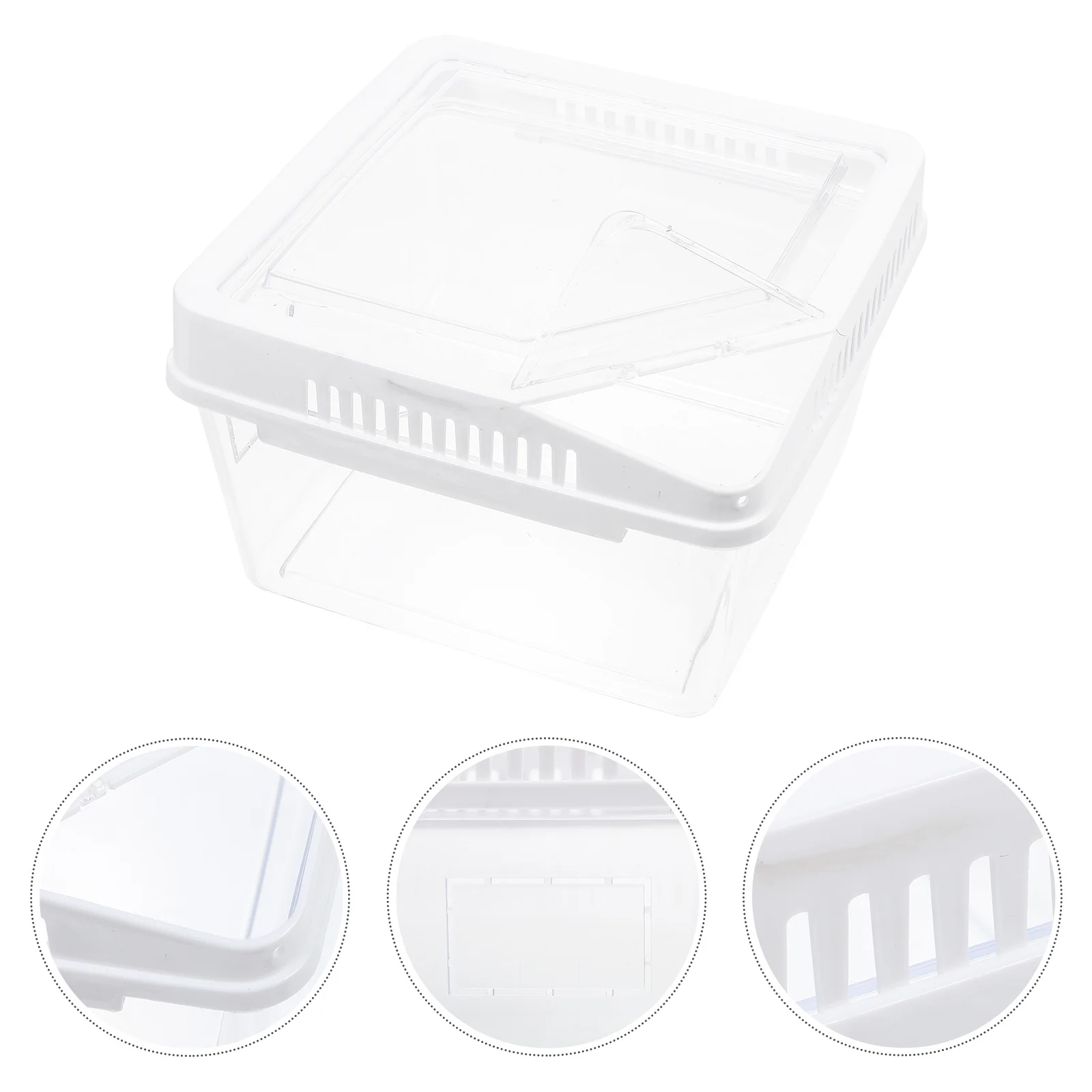

Reptile Feeding Box Transparent Breeding Container for Crawling Pets Reptile Anti-Escape Pet Supply